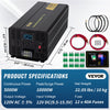 Vevor Pure Sine Wave Inverter 5000W DC 12V to AC 120V with LCD Display and Remote Controller New