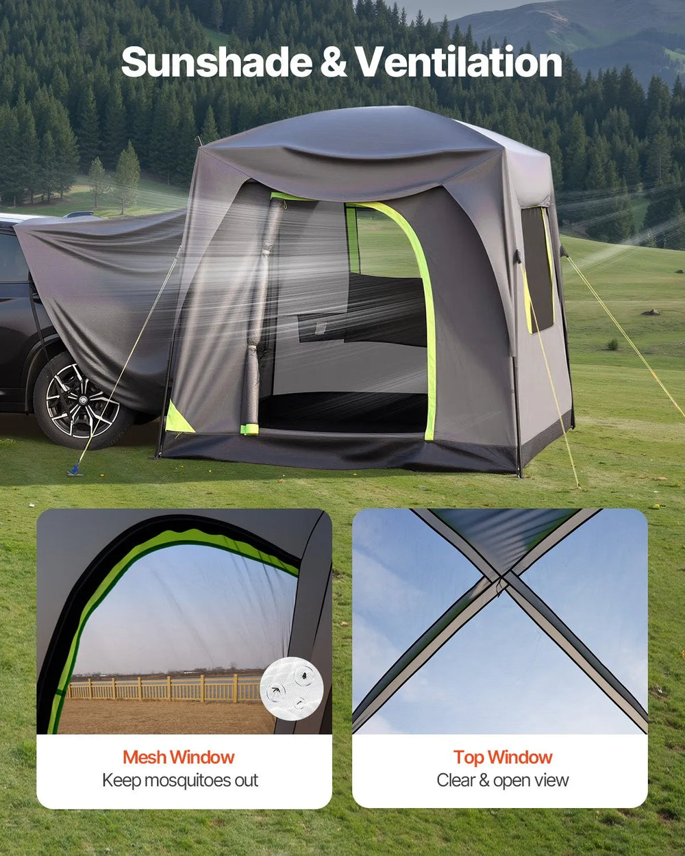 Vevor SUV Camping Tent Dual-Use 10' x 8' Waterproof 5-8 Person New