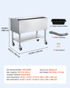 Vevor Ice Bin 100 Qt Capacity 36 x 19 x 35 in. Stainless Steel with Sliding Lid New