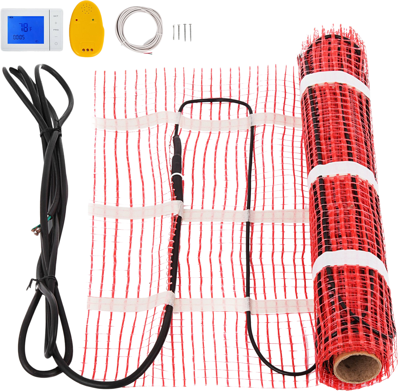 Vevor Radiant Floor Heating Kit with Alarm and Programmable Thermostat 90 Sq. Ft. 120V New