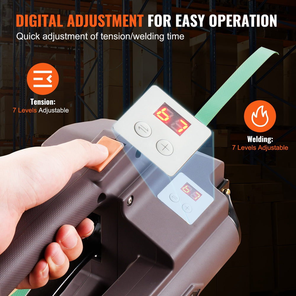 Vevor Electric Strapping Tool Handheld 5000N for PP/PET Belt Friction Welding New