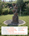 Vevor Outdoor Water Fountain 49.6 in. 5-Tier Cascading Jars with LED Light and Pump New