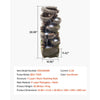 Vevor Outdoor Water Fountain 38.9 in. 7-Tier Rock-Shaped Waterfall with LED Light Pump New