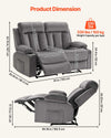 Vevor Loveseat Power Recliner Sofa with Heating and Massage Soft Velvet New