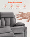 Vevor Loveseat Power Recliner Sofa with Heating and Massage Soft Velvet New