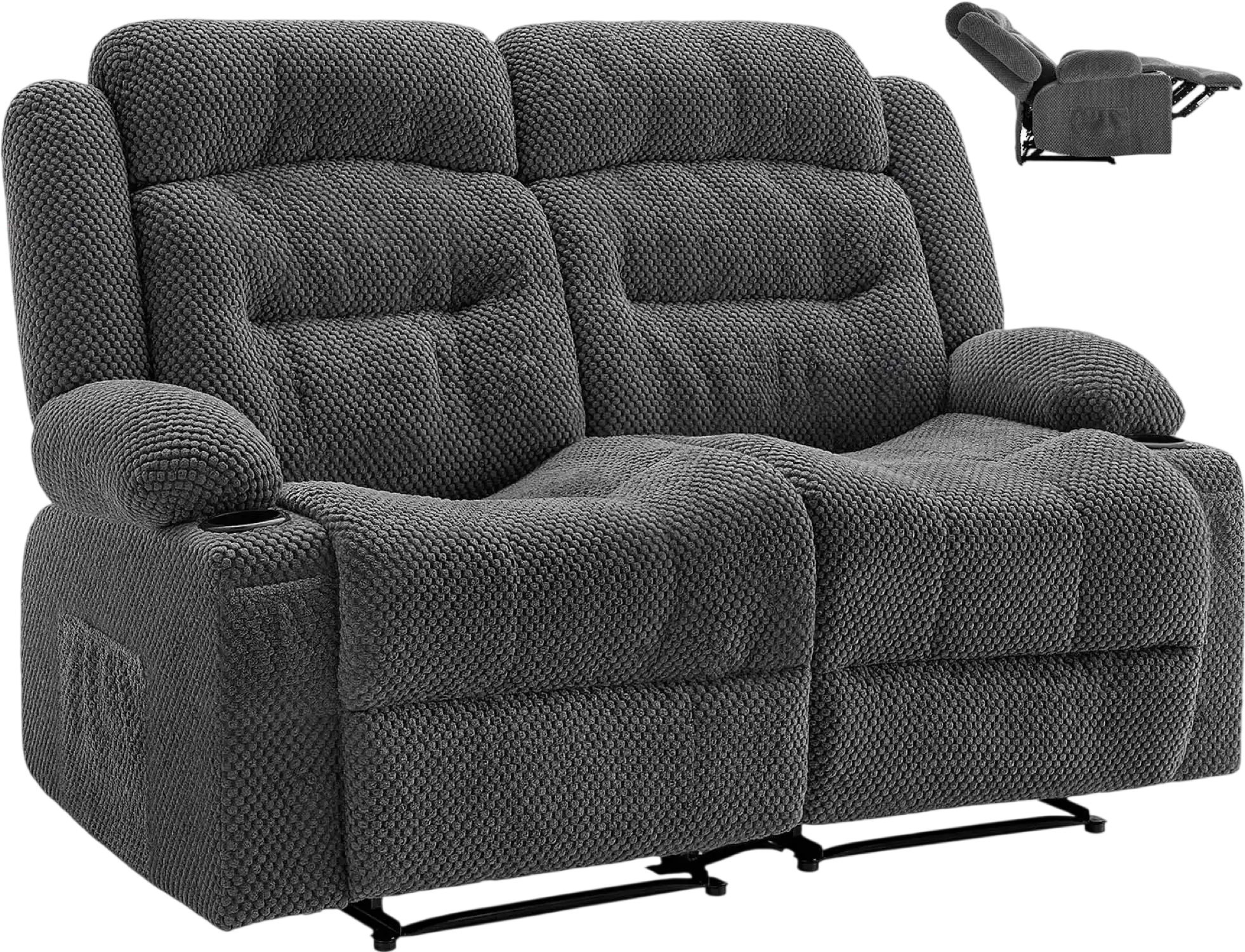 Vevor Loveseat Recliner Sofa with Heating and Massage Soft Corduroy New
