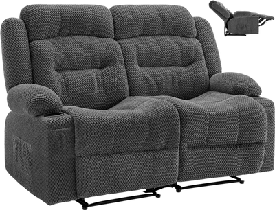 Vevor Loveseat Recliner Sofa with Heating and Massage Soft Corduroy New