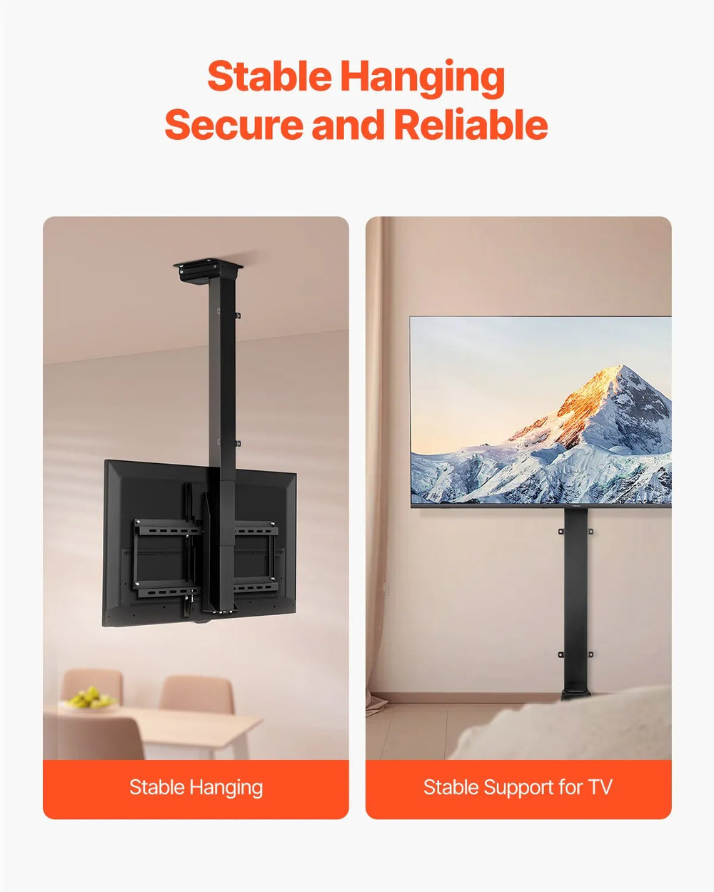 Vevor Motorized Ceiling TV Mount with Remote Control for 32-55" TVs New