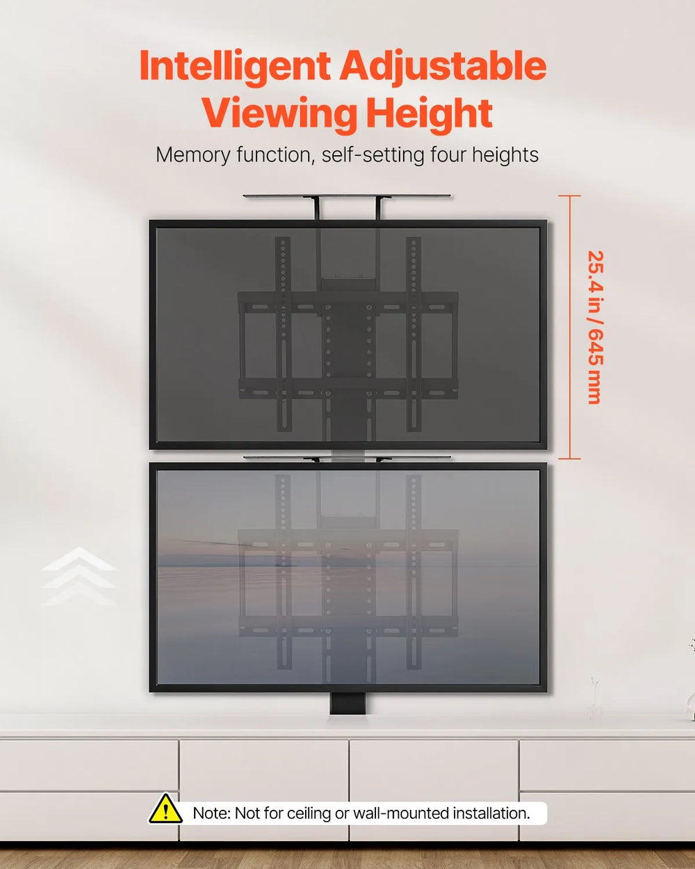 Vevor Motorized TV Stand Vertical Lift with Remote Control for 32-55" TVs New