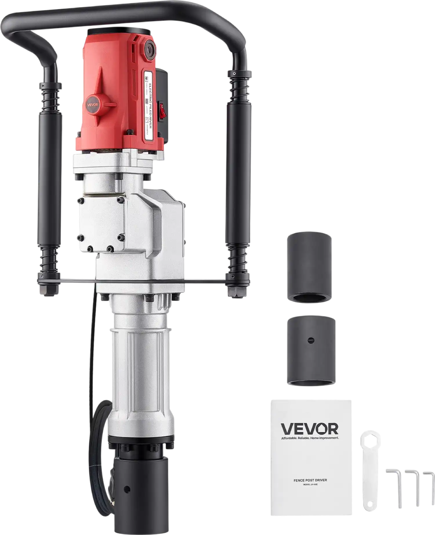Vevor Electric T Post Driver 2200W 1900 BPM Handheld with 2 Sleeves New
