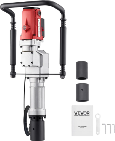 Vevor Electric T Post Driver 2200W 1900 BPM Handheld with 2 Sleeves New