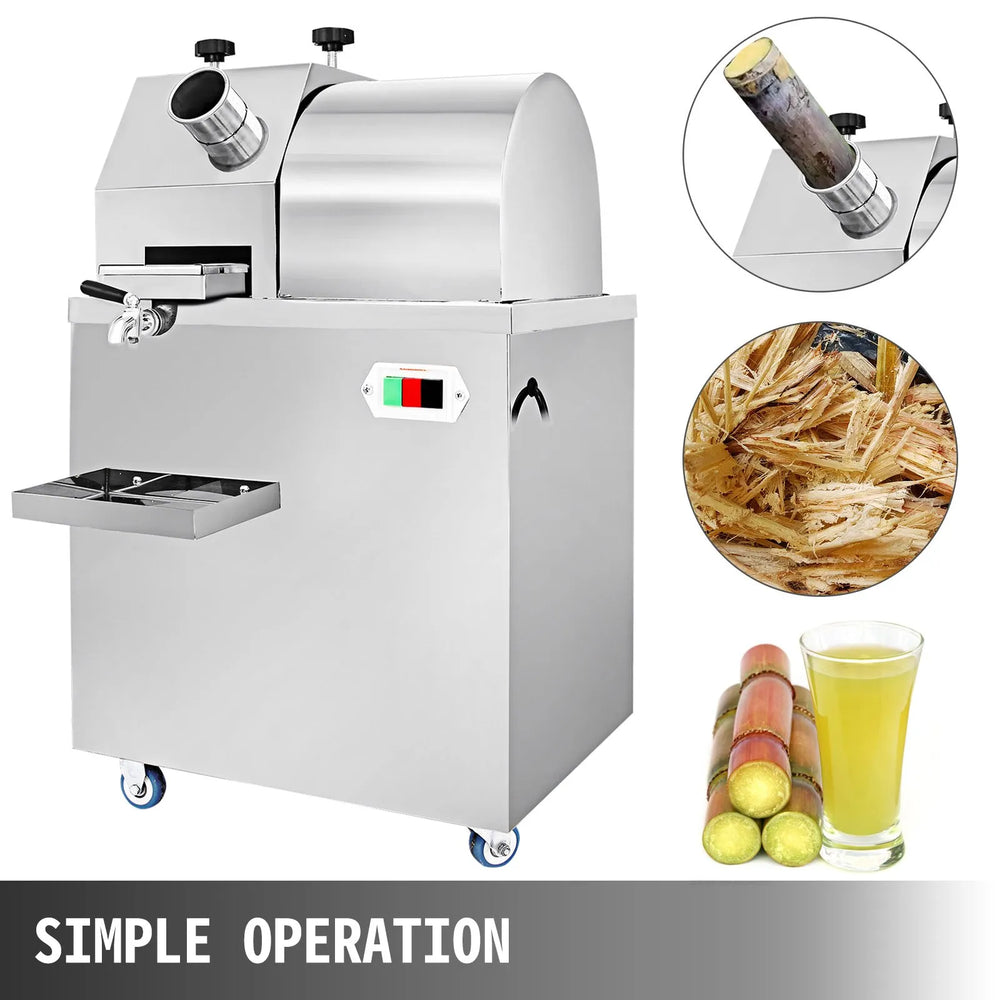 Vevor Sugarcane Juicer Electric Press 3 Rollers Stainless Steel 660 lbs/hr Output New