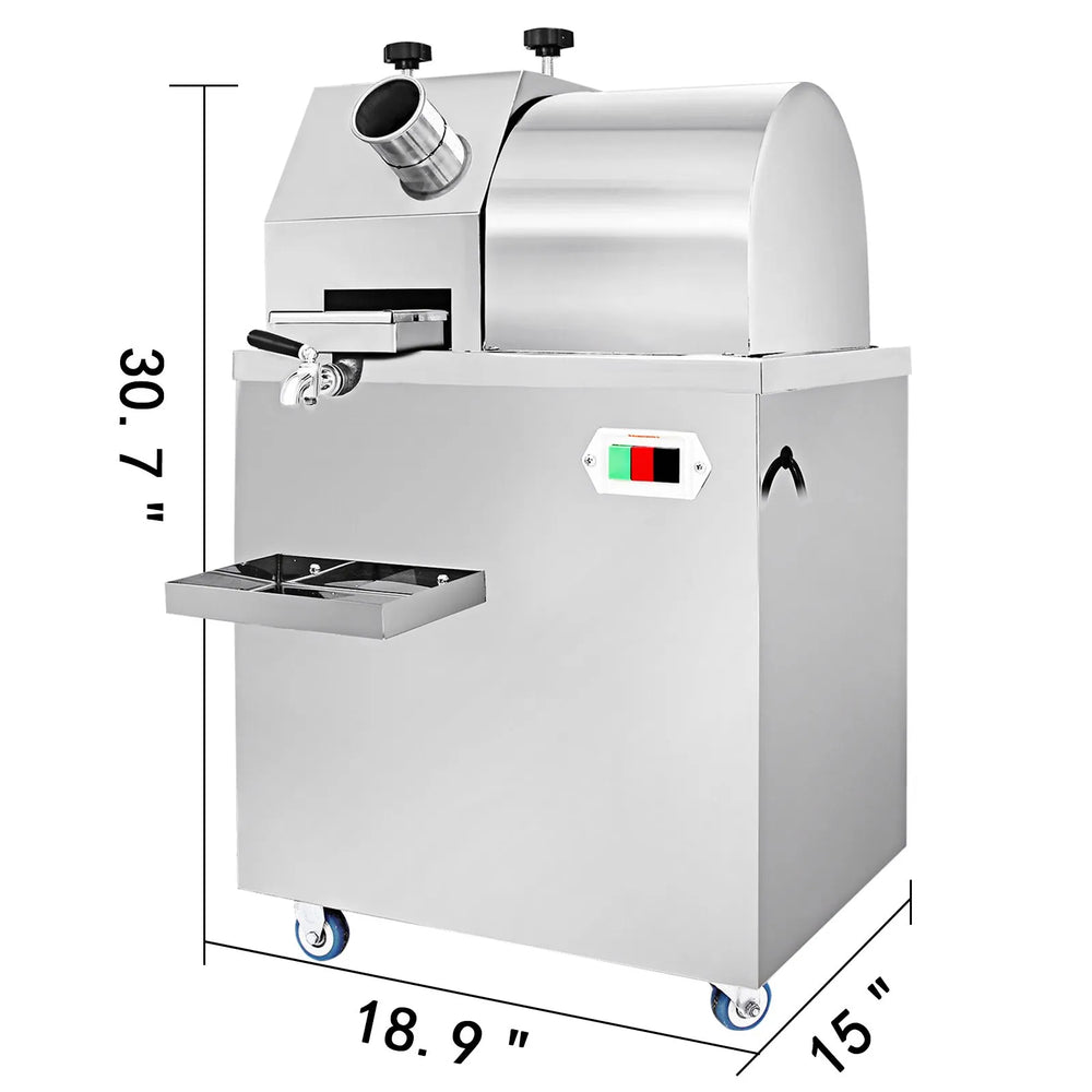 Vevor Sugarcane Juicer Electric Press 3 Rollers Stainless Steel 660 lbs/hr Output New