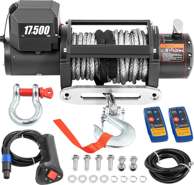 Vevor Electric Winch 17,500 Lbs Synthetic Rope .4