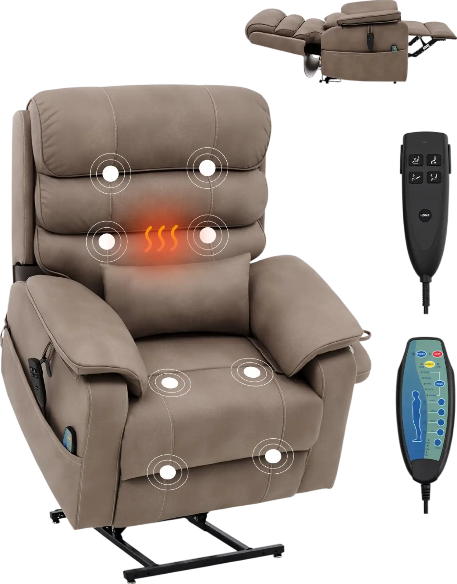 Vevor Power Lift Recliner Chair Lay Flat with Massage and Heat New