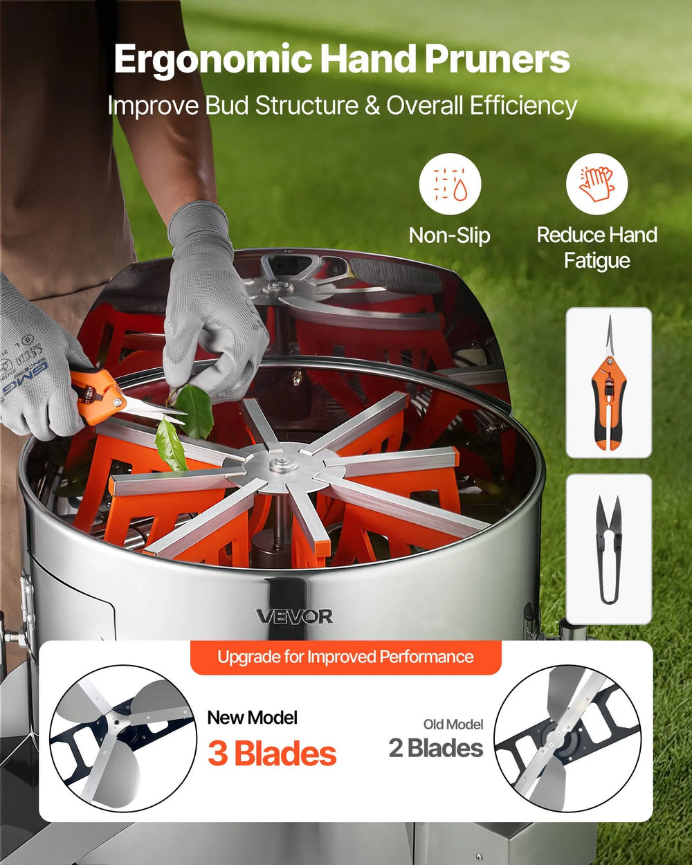 Vevor Electric Bud Leaf Trimmer 18" Adjustable Speed Stainless Steel Blades New