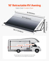 Vevor RV Awning 16 Ft. Replacement Electric Open/Close for DC12V Vehicles New