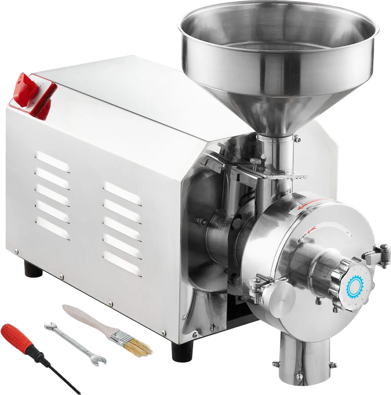 Vevor Grain Grinding Mill Stainless Steel 0-50 Mesh 1400 RPM 2200W New