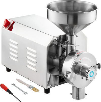 Vevor Grain Grinding Mill Stainless Steel 0-50 Mesh 1400 RPM 2200W New