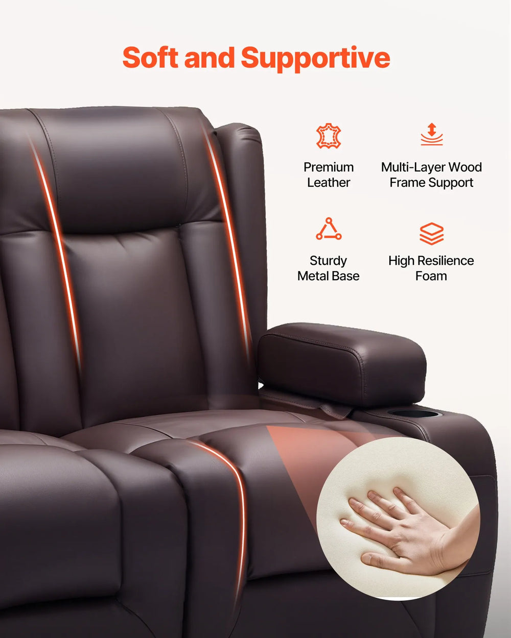 Vevor Loveseat Recliner Sofa with Heating and Massage Power Reclining New