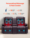 Vevor Loveseat Power Recliner Sofa with Center Console Heating and Massage New