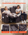 Vevor Loveseat Recliner Sofa with Center Console Faux Leather New