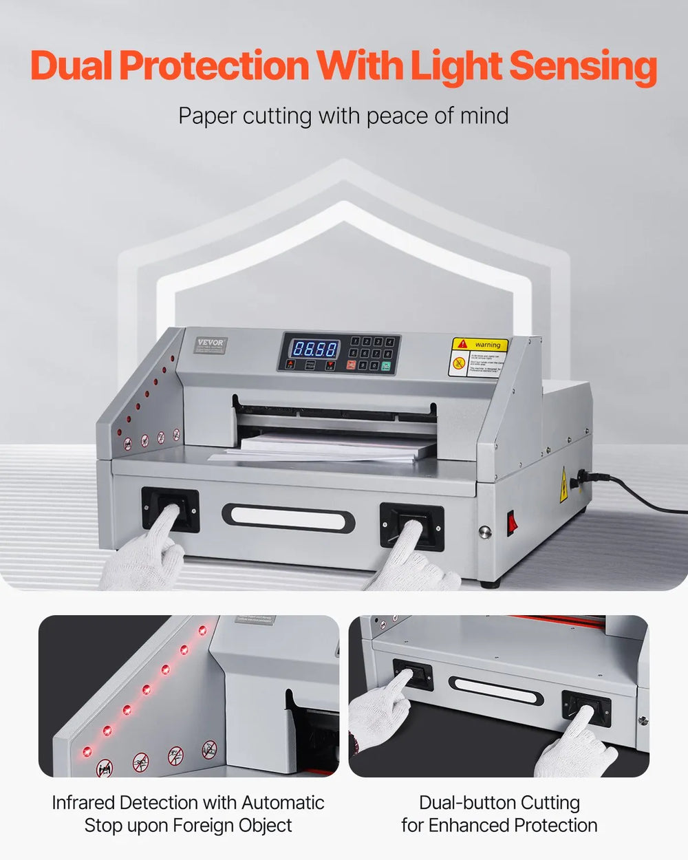 Vevor Electric Paper Cutter 12.9" Cutting Width 1.5" Thickness 300W New