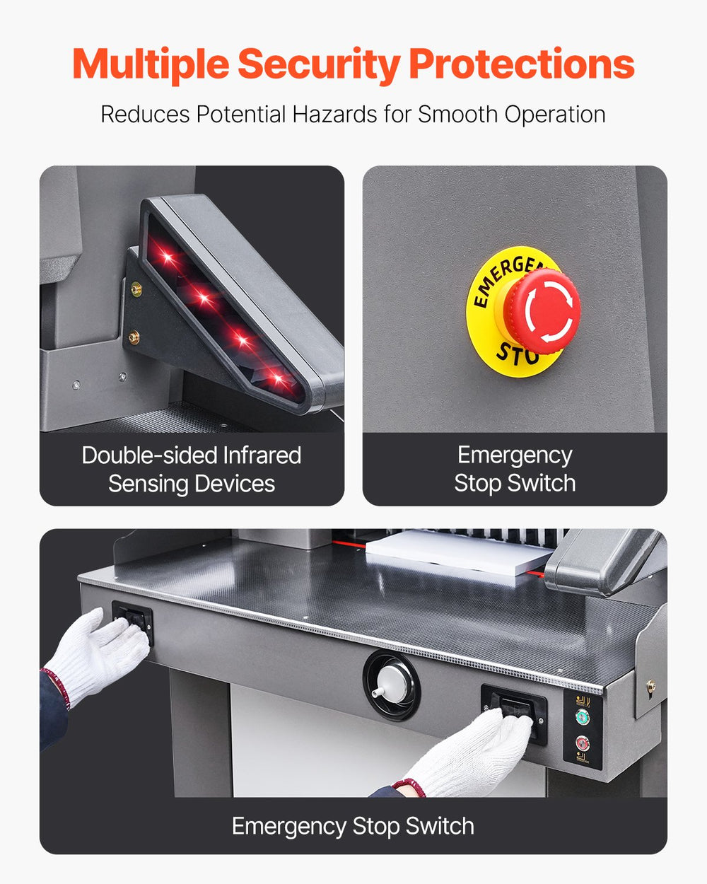 Vevor Electric Paper Cutter 20.3" Cutting Width Touchscreen Control 1100W New