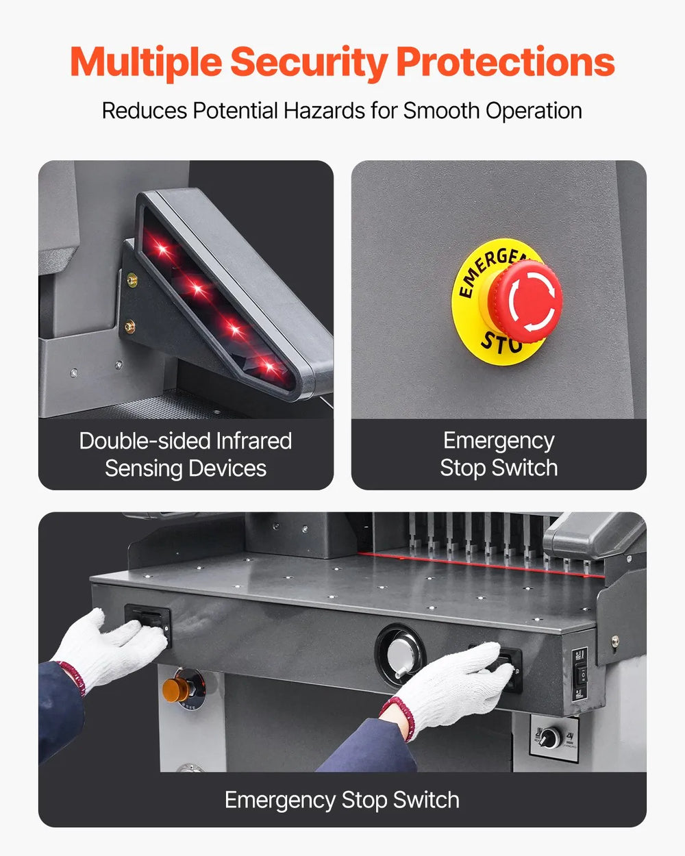 Vevor Electric Hydraulic Paper Cutter 20.2" Cutting Width 3.1" Thickness 2500W New