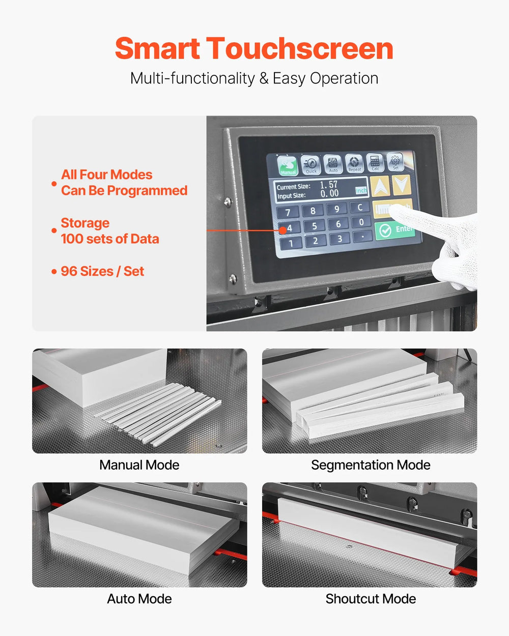 Vevor Electric Paper Cutter Programmable 17.9" Cutting Width 2.2" Thickness 220V New