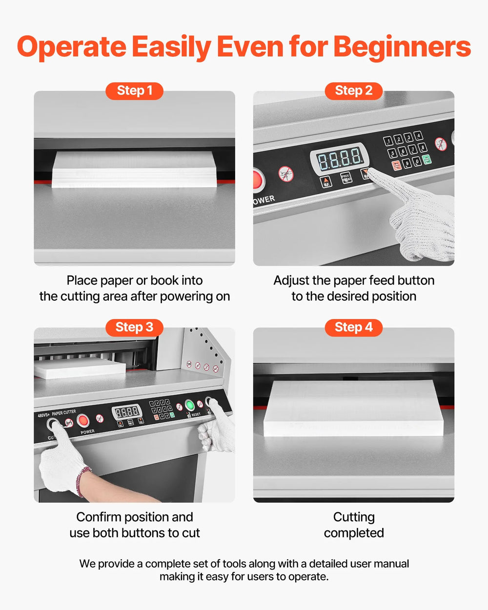Vevor Electric Paper Cutter 18.9" Cutting Width 1.97" Thickness 220V New