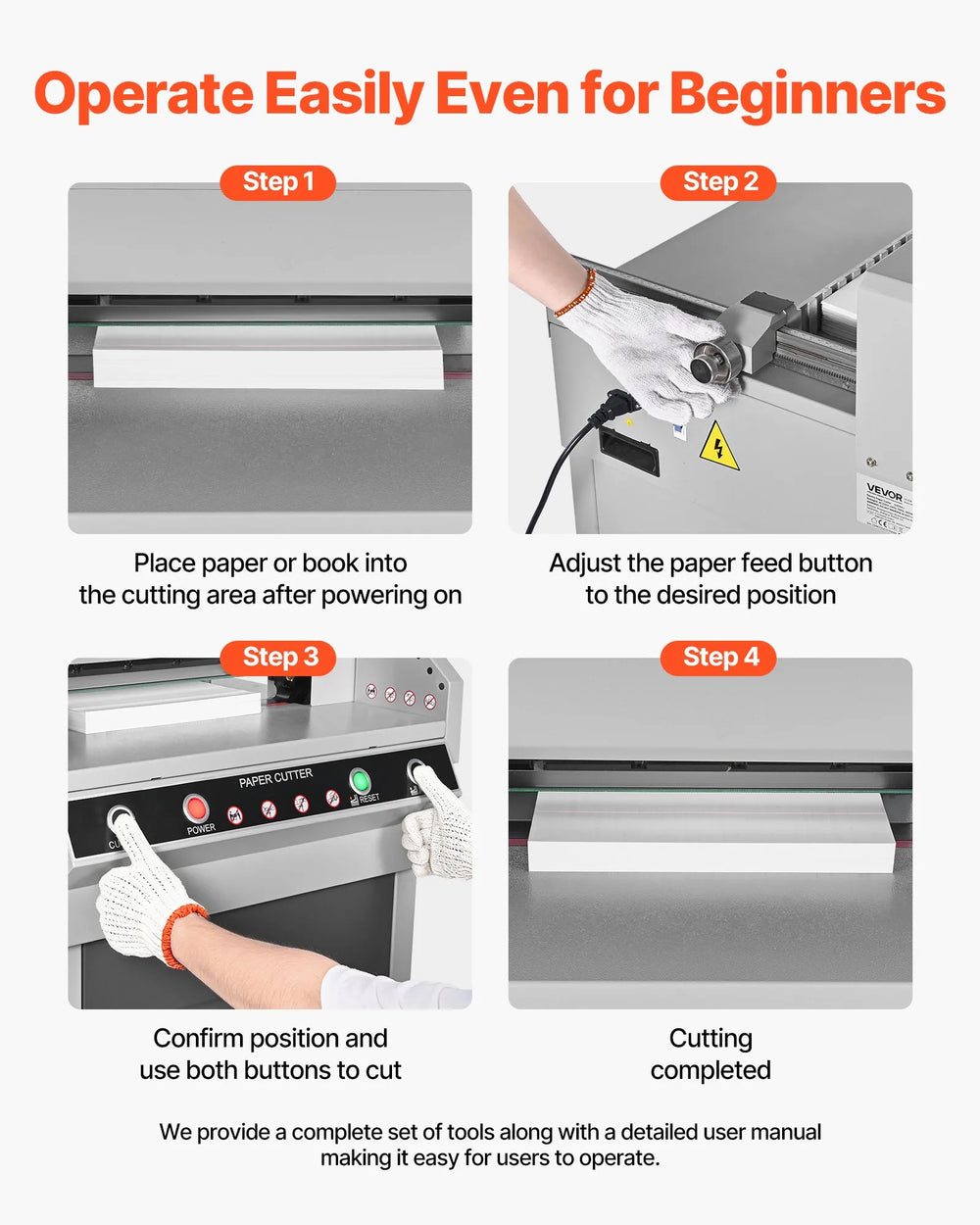 Vevor Electric Paper Cutter 17.7" Cutting Width 1.5" Thickness 500W 110V New
