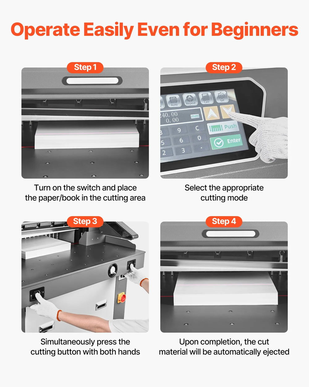Vevor Electric Paper Cutter Programmable 26" Cutting Width 3.94" Thickness 2800W 220V New