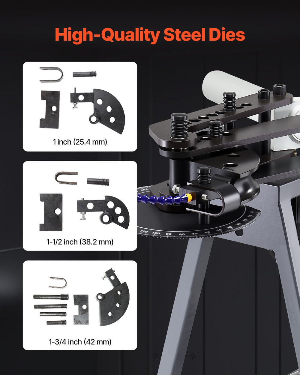 Vevor Electric Tube Bending Machine 750W with 6L Hydraulic Cylinder New