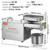 Vevor Electric Oil Press Machine Stainless Steel 284°F Constant Temperature 700W New
