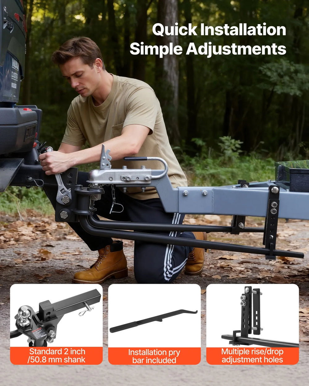 Vevor Weight Distribution Hitch 8,000 lbs Max Towing with Sway Control New