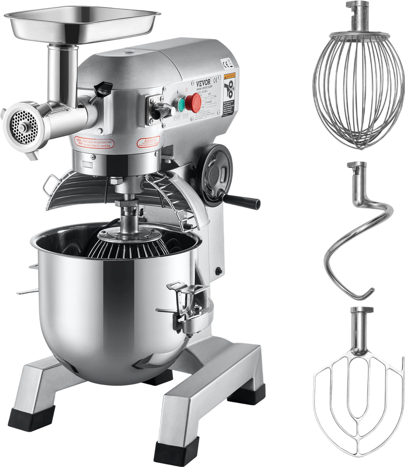 Vevor Commercial Stand Mixer 20 Quart 3-Speed Adjustable with Meat Grinder New