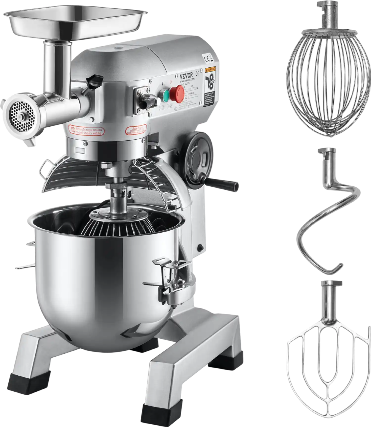 Vevor Commercial Stand Mixer 20 Quart 3-Speed Adjustable with Meat Grinder New