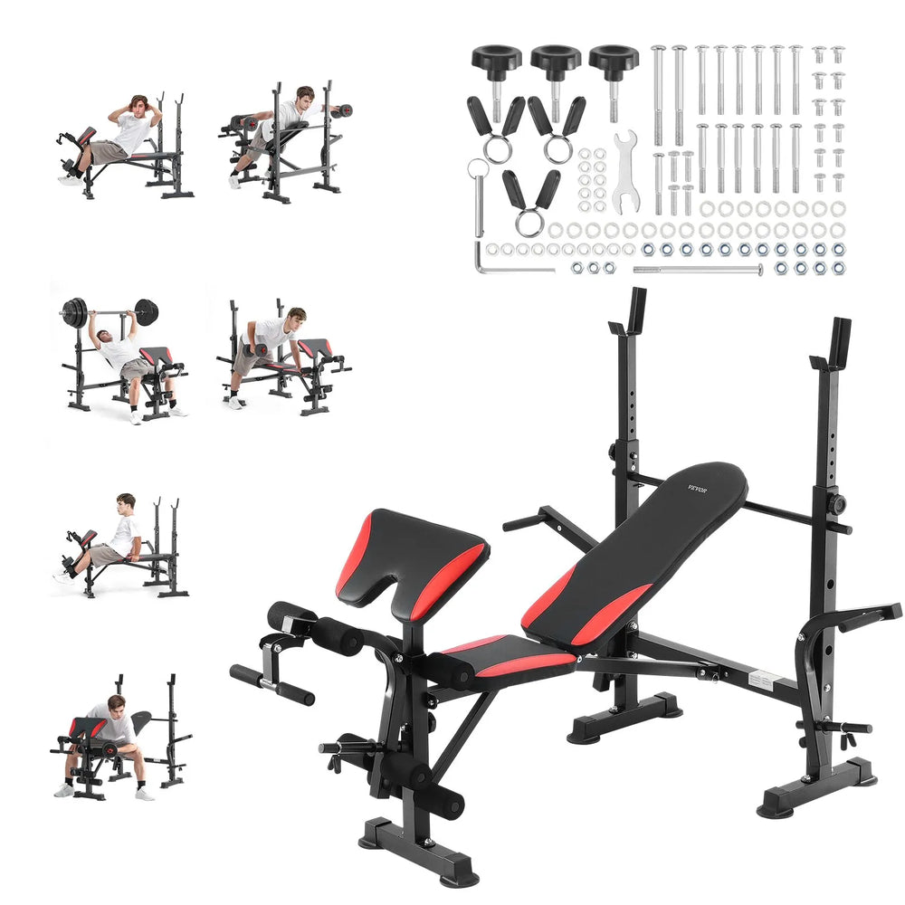 Vevor Weight Bench with Leg Curl Home Gym Adjustable Foldable 660 Lbs New