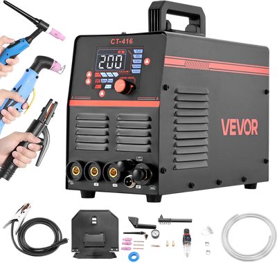 Vevor Plasma Cutter Welder Combo CUT/TIG/MMA 50A Non-Contact Cutting 200A TIG Stick 110/220V New