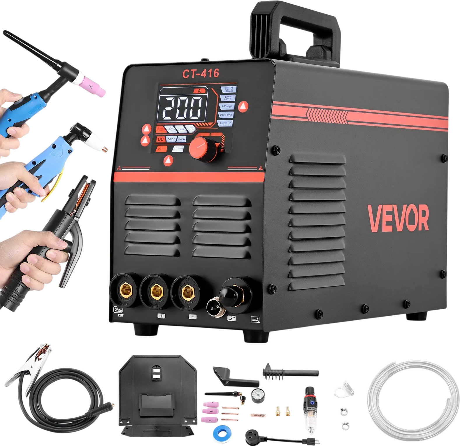 Vevor Plasma Cutter Welder Combo CUT/TIG/MMA 50A Contact Cutting 200A TIG Stick 110/220V New