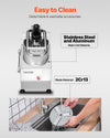 Vevor Food Processor Stainless Steel 750W with 6 Interchangeable Blades New