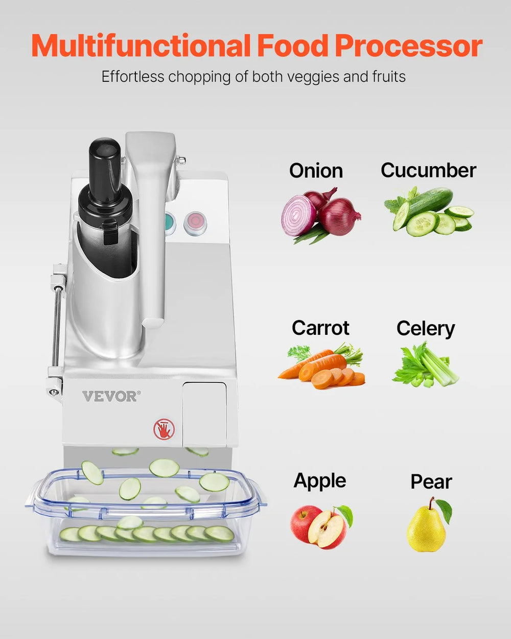 Vevor Food Processor Vegetable Chopper w/ 6 Blades Stainless Steel New