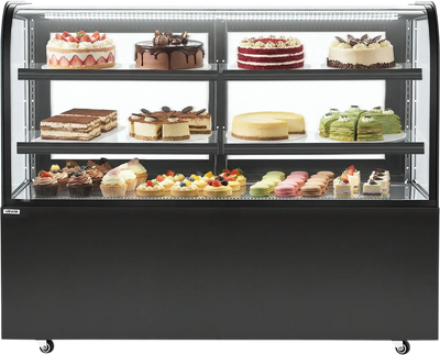 Vevor Refrigerated Display Case 17.6 Cu. Ft. 2-Tier with LED Lighting Turbo Cooling New