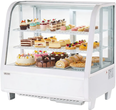 Vevor Refrigerated Display Case 3.5 Cu. Ft 2-Tier with LED Lighting New