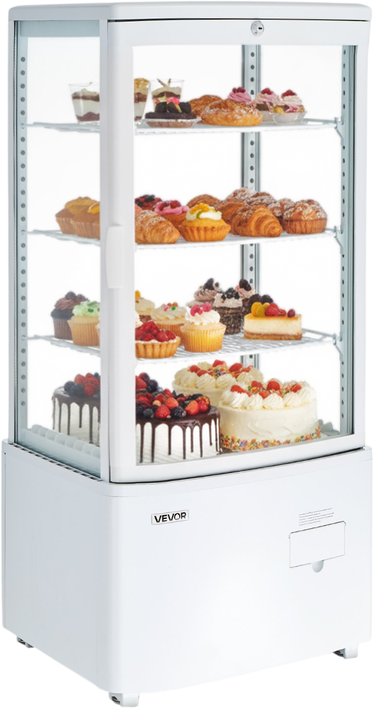 Vevor Refrigerated Display Case 3 Cu. Ft. 3-Tier with LED Lighting Turbo Cooling New