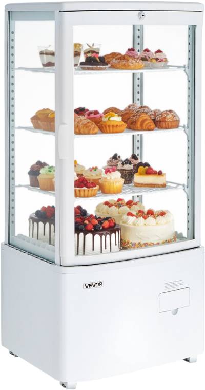 Vevor Refrigerated Display Case 3 Cu. Ft. 3-Tier with LED Lighting Turbo Cooling New