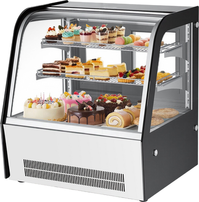 Vevor Refrigerated Display Case 4.2 Cu. Ft. 2-Tier with LED Lighting Turbo Cooling New