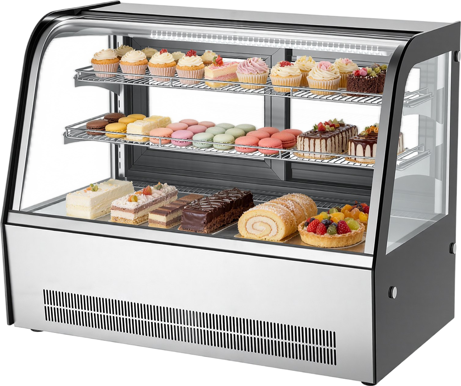 Vevor Refrigerated Display Case 5 Cu. Ft. 2-Tier with LED Lighting Turbo Cooling New