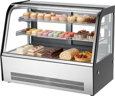 Vevor Refrigerated Display Case 5 Cu. Ft. 2-Tier with LED Lighting Turbo Cooling New